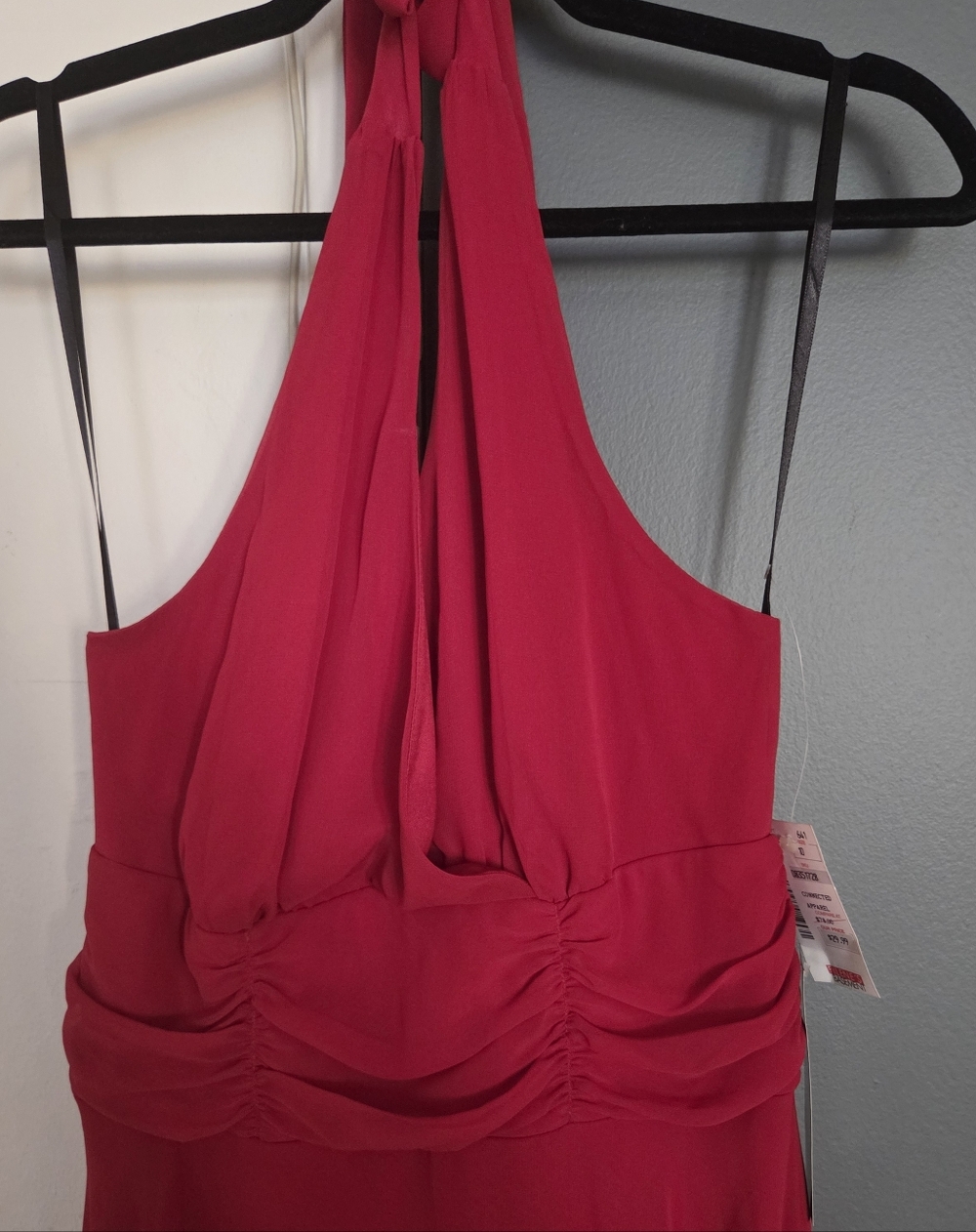 Elegant Bold Red Maxi Halter Dress